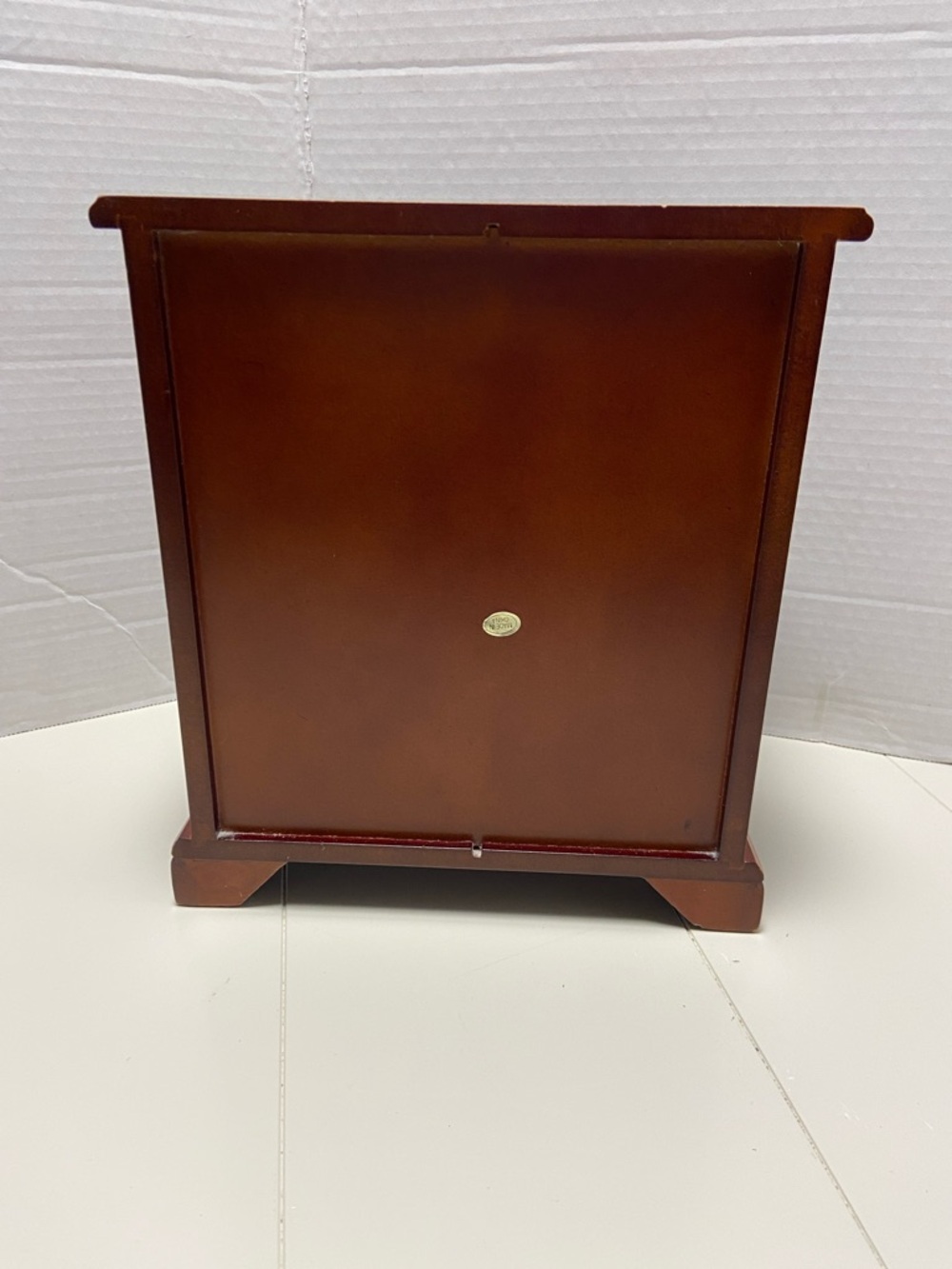 Vintage wooden Jewelry Box 80’s 90’s organizer with etched floral glass doors - Picture 4 of 10